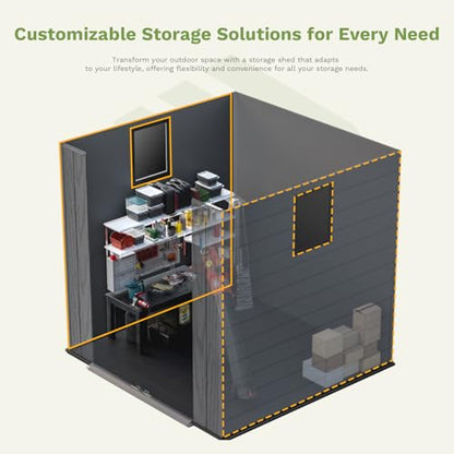 Outdoor Plastic Storage Shed 6x6 FT
