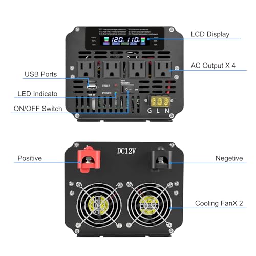 5000W Power Inverter 12V to 110V