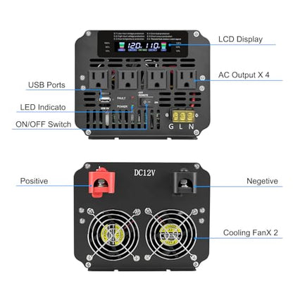 5000W Power Inverter 12V to 110V