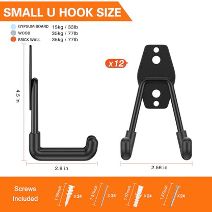 Heavy Duty Garage Hooks 12 Pack