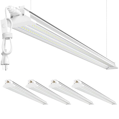 Commercial grade 10000LM 5000K 60W Linkable 4 Foot Led Shop Lights for Shop (4 Count)