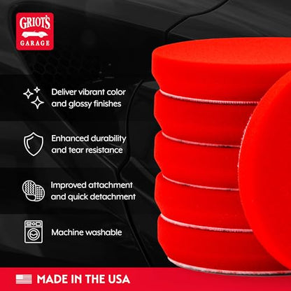 12216 5.5 in Red Foam Waxing Pads (6 Count)
