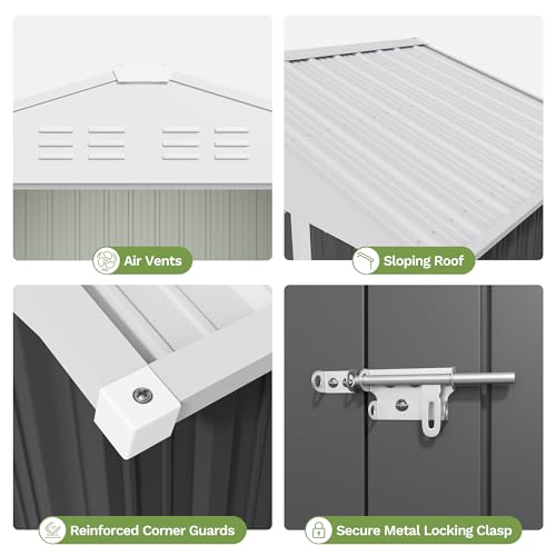 6x4 FT Outdoor Storage Shed with Floor Frame