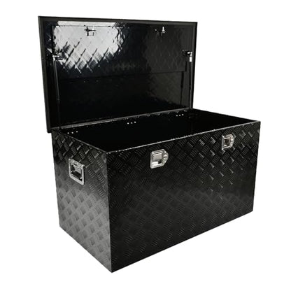 44In Aluminum Tool Box 5 Bar Tread Chest Box Flatbox for Truck Car Outdoor