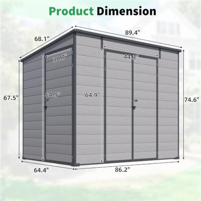 6'x8' Outdoor Resin Storage Shed