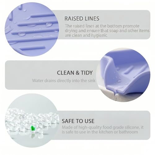 Silicone Soap Dish with Drain Spout