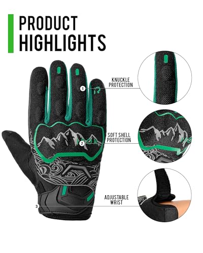 Motorcycle Gloves Motorbike Glove for Men Women Full Finger Knuckle Protection Touch Screen Cycling ATV Hiking Riding