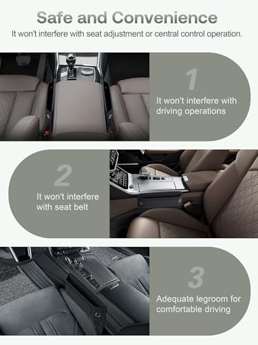 Universal Fit Premium Leather Car Seat Gap Filler Organizer (2 Count)