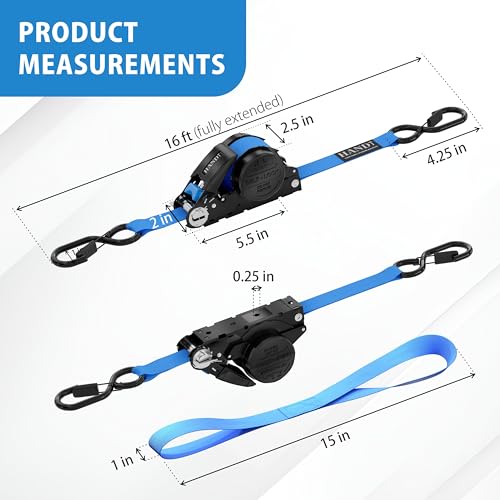 USA Based Retractable Ratchet Straps (2 Count)