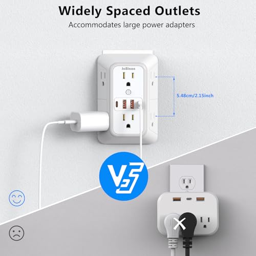 2 Pack Outlet Extender Surge Protector (2 Count)