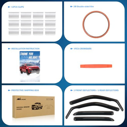 Window Rain Guards for Ram 2500 3500 Crew Cab 2019