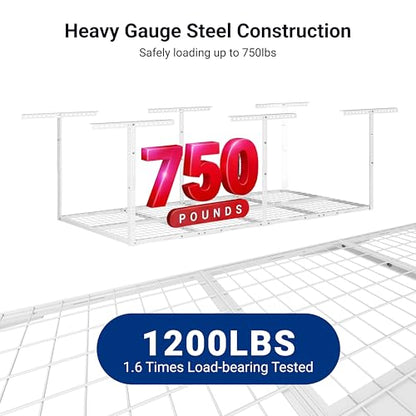 3x8 Overhead Garage Ceiling Storage Rack Organization