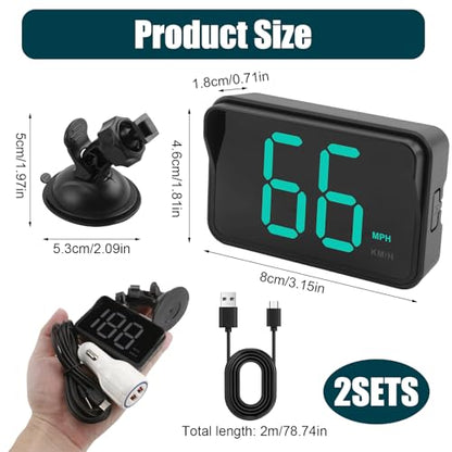 GPS Digital Speedometer for Car MPH (2 Count)