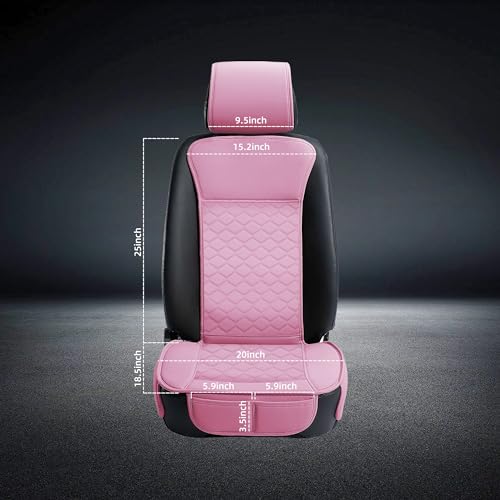 Pink Leather Car Seat Covers Front 2PC Waterproof for Women