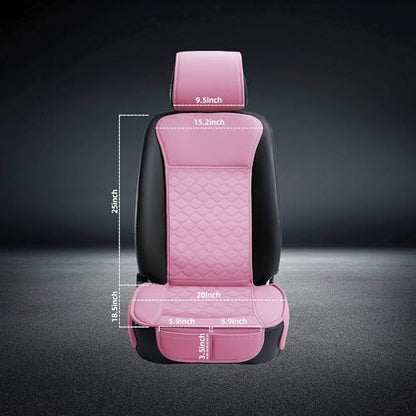 Pink Leather Car Seat Covers Front 2PC Waterproof for Women