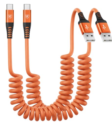 USB to USB C Cable Fast Charging 60W 2Pack 3FT Coiled USB A to USB C Cable (3 Foot)