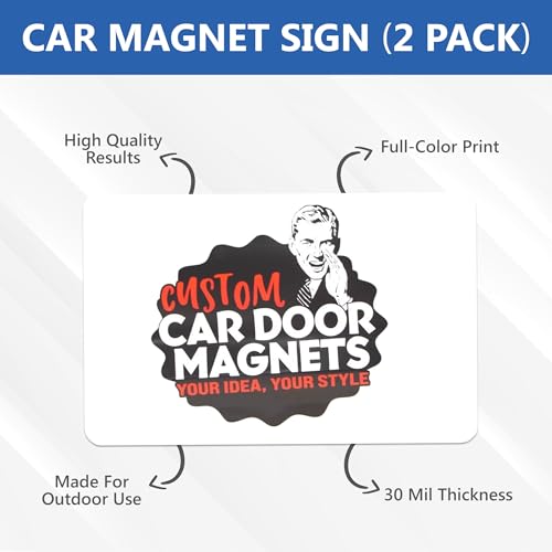 Custom Car Magnet Signs for Advertising and Promotion (2 Count)