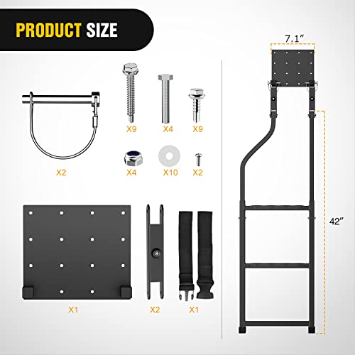 Foldable Truck Tailgate Ladder for Pickup with Step Grip Plates