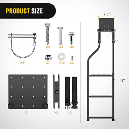 Foldable Truck Tailgate Ladder for Pickup with Step Grip Plates