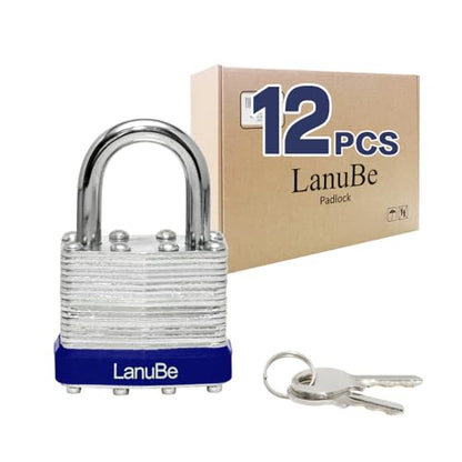 Laminated Keyed Alike Padlock 12 Pack 1.6 (12 Count)