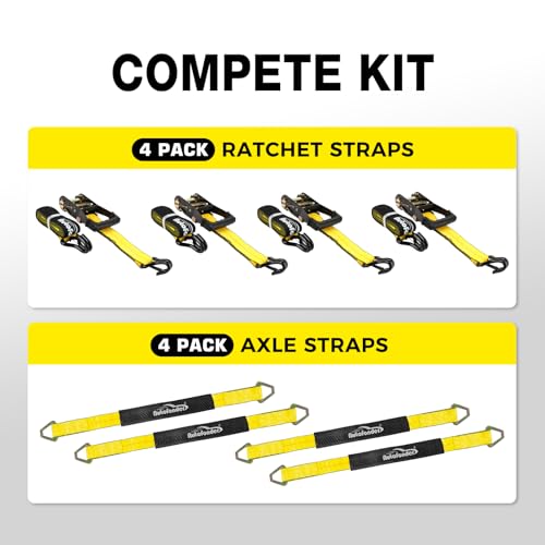Car Tie Down Straps for Trailers 2" x 10' 4 (4 Count)