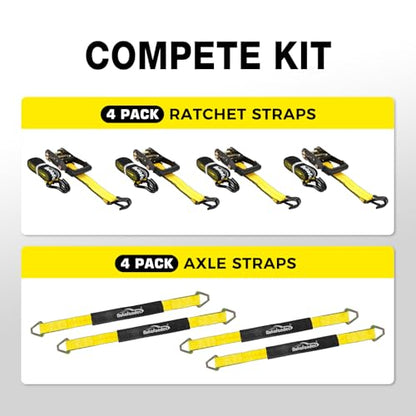 Car Tie Down Straps for Trailers 2" x 10' 4 (4 Count)