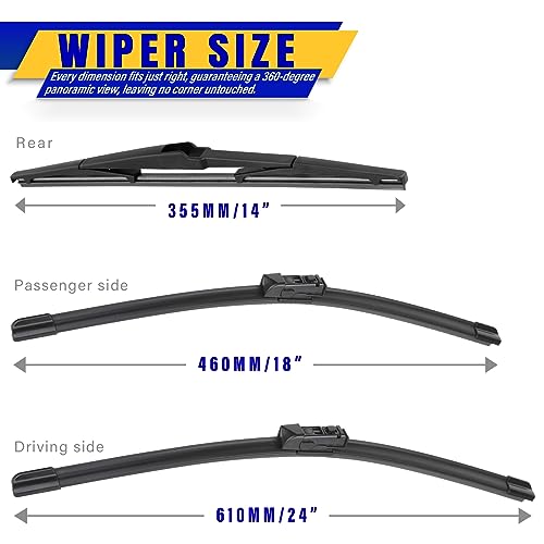 3 Wipers Fits Mazda CX