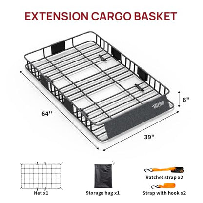 250lbs Extendable Rooftop Cargo Carrier