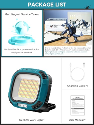 Portable Work Light with Magnetic 7500 mAh Rechargeable