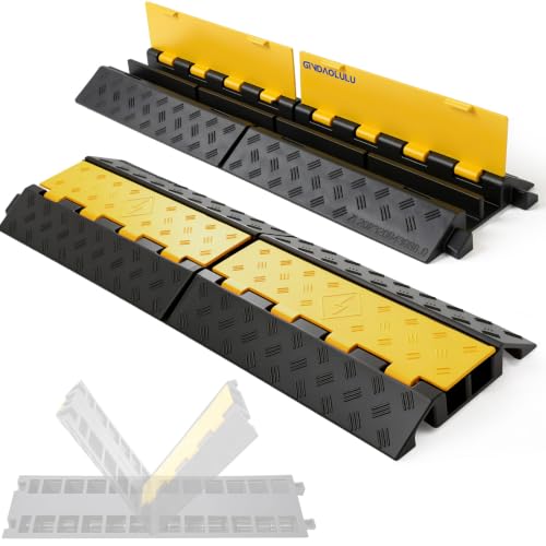 2 Pack 2 Channel Folding Cable Protector Ramp for Driveway