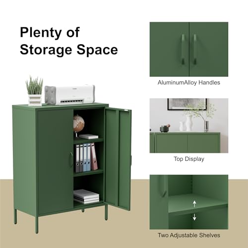 Metal Storage Cabinet with Doors and Shelves