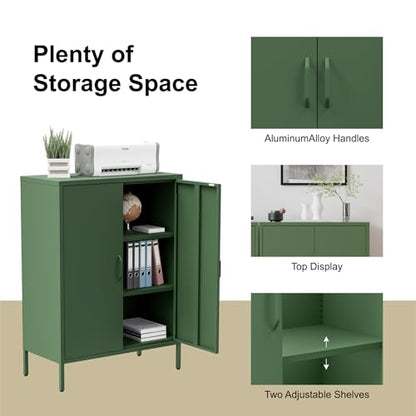 Metal Storage Cabinet with Doors and Shelves