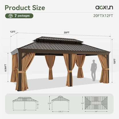 20' X 12' Hardtop Gazebo with Drainage
