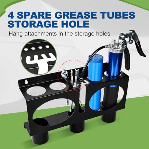 Grease Gun Holder Rack Wall Mount Tractor Compatible with 2 Grease Guns