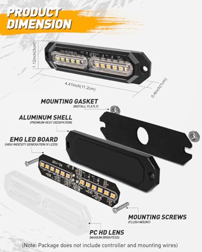 1200T Emergency Strobe Grille Lights (8 Count)