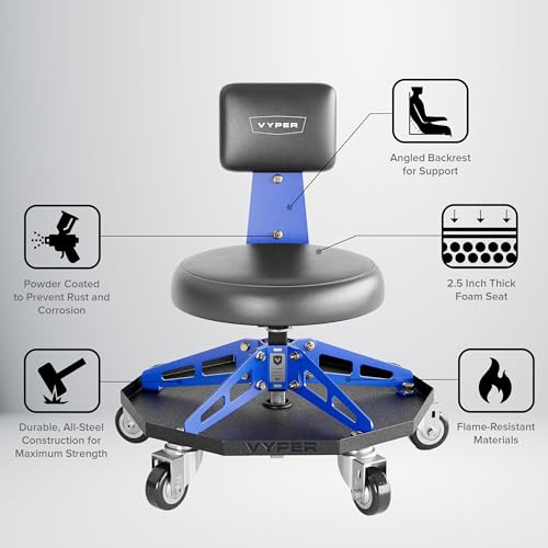Vyper Robust Steel Sport Shop Chair for Mechanics