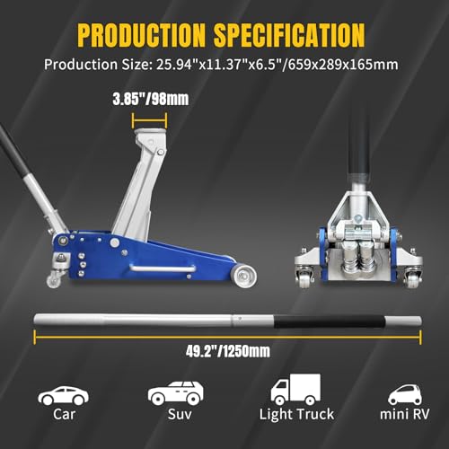 2.5 Ton Floor Jack Aluminum and Steel Racing Car Jack