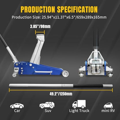 2.5 Ton Floor Jack Aluminum and Steel Racing Car Jack
