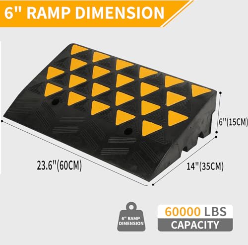 6 Inch High Rubber Curb Ramp 23.6" Long