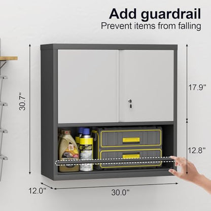 31" H Metal Garage Storage Cabinets with Doors and Shelves