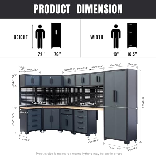 15 Piece Corner Garage Storage Cabinet System (15 Count)