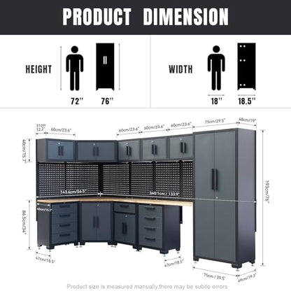 15 Piece Corner Garage Storage Cabinet System (15 Count)