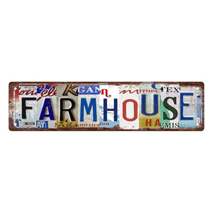 FARMHOUSE SPACE Metal Tin Street Sign Bar Cafe Garage Cave Home Room Wall Bathroom Farmhouse Garden Porch Patio Decor