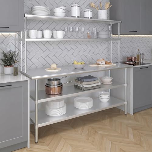 Stainless Steel Work Table with 2 Shelves