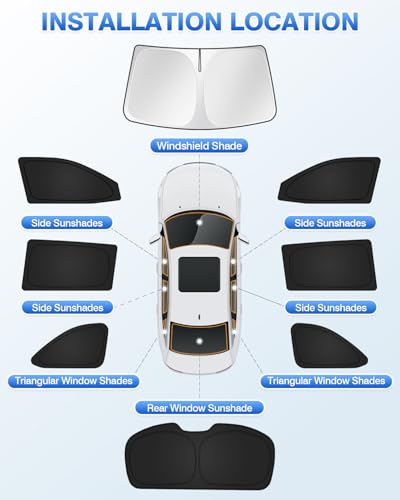 Sunshades for Toyota Highlander 2014 (8 Count)