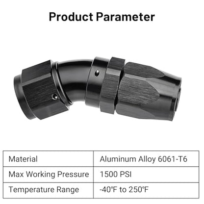 10AN 30 Degree One Piece Full Flow Hose End Fitting Swivel for CPE Braided Hose