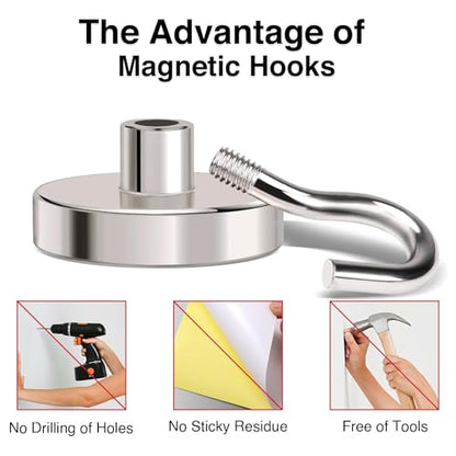 Magnetic Hooks 120lbs Strong Magnets Hook 18 Pack