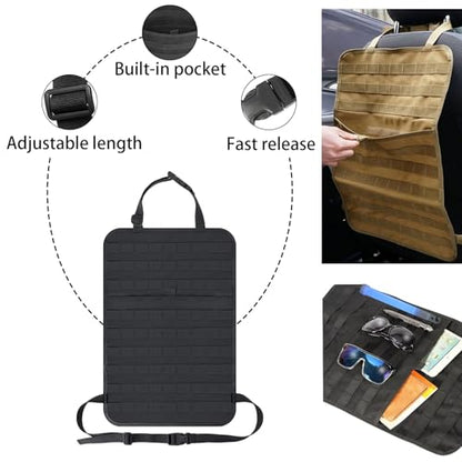7 PACK Tactical Seat back organizer Truck organizer With 6 Detachable Pouches Universal For Car Truck Ford Jeep Military