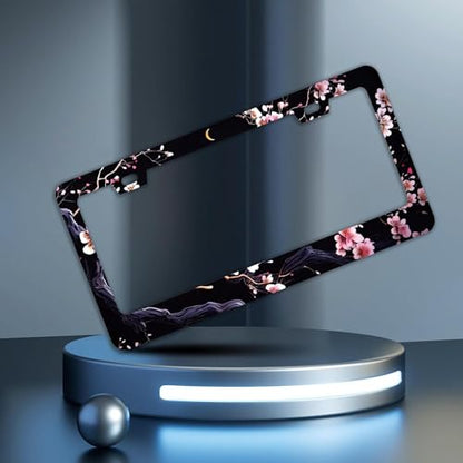 Watercolor Cherry Blossom License Plate Frames