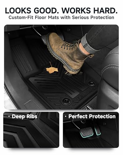 Premium Color TPE Floor Mats for Toyota Tacoma 2024 2025 2026 Double Cab Auto Tran